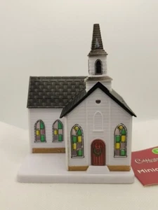 Christmas Decor Cobblestone Resin Mini Christmas Village Church Light Up NWT - Picture 1 of 5