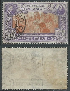 1923 REGNO USATO PROPAGANDA FIDE 50 CENT - AS - Foto 1 di 1