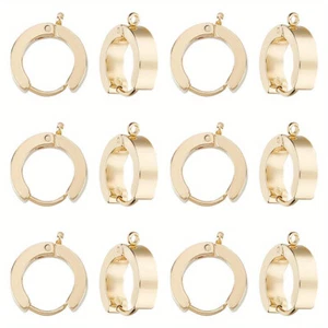1box 12Pcs 201 Stainless Steel Huggie Hoop Earrings Findings with Vertical Loops - Picture 1 of 4