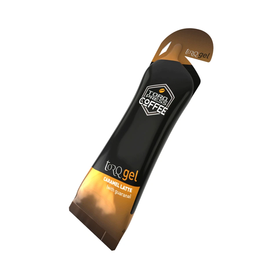 Gel Energético Torq Caramel Latte con Guaraná Cafeinado - Paquete de 15 x 45 g
