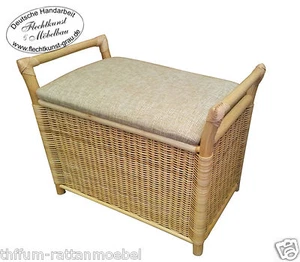 70 cm Rattan Wäschekorb Wäschetruhe Wäschesammler Wäschebox Waschkorb - Bild 1 von 3