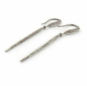 1 Pair Pave Diamond Spike Charm Earrings Spike Earring Diamond Ear Wire Earring - Picture 1 of 12
