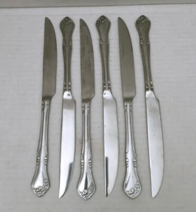 Reed & Barton Rose Queen Heritage Mint Stainless Steel Steak Knife Set Of 6 - Picture 1 of 6