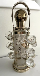 Vintage MCM Mid-Century Matt Blattgold Schnapsgläser & Pumpkaraffe Set - Bild 1 von 4