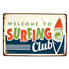 Welcome to the Surfing Club Metal Sign Retro