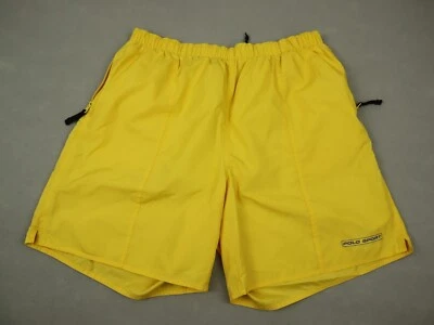 Pantalones Cortos Deportivos Polo Hombres Extra Grandes Amarillos Sólidos Boardshorts Cremallera Bolsillos Forro XL Foto 1 de 4