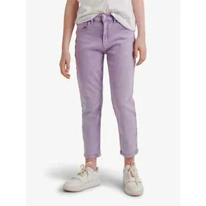 Justice Mini Mom Jeans Girls 7 Purple Cotton Pull-On Pockets Belt Loops Solid - Picture 1 of 4