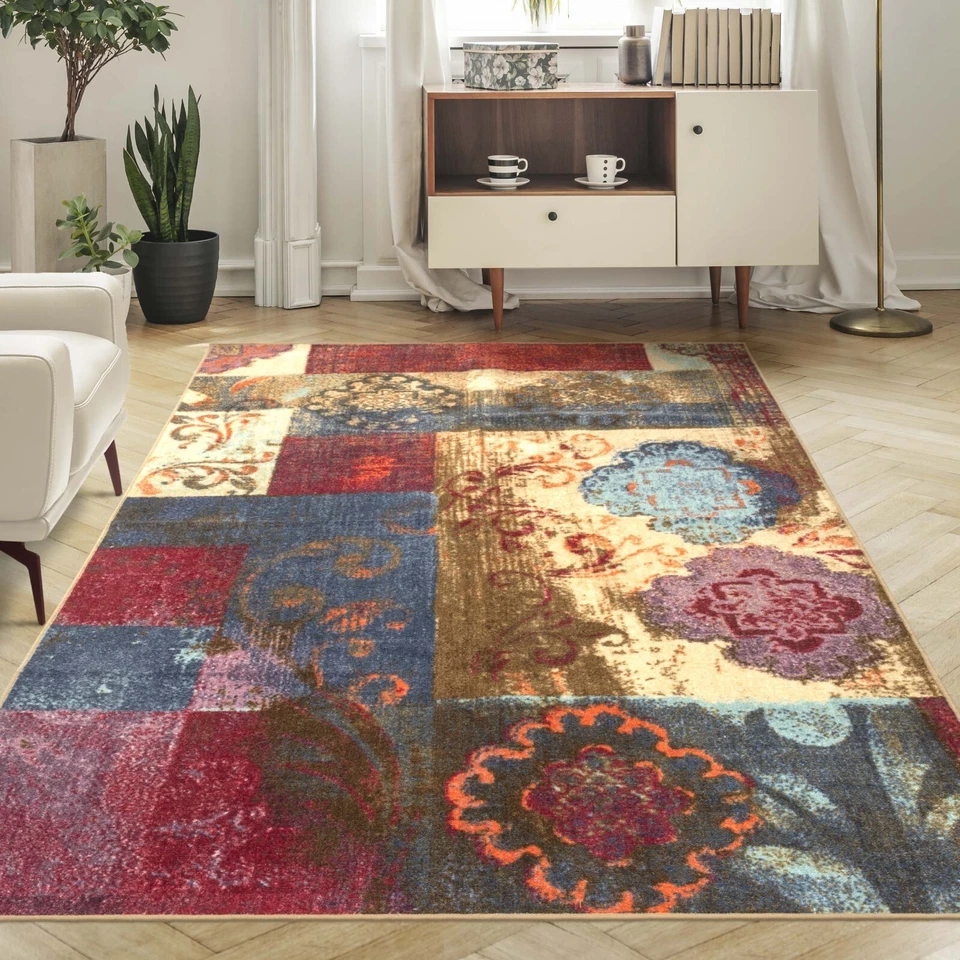 Emory Patchwork Medallion Floral Non Slip Washable Large Area Rugs Or Rug Runner - Image 1 of 1