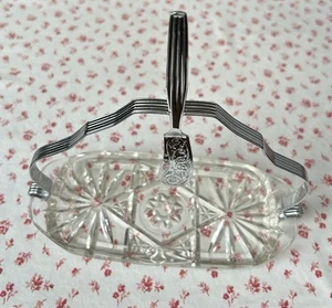 Vintage 1950s MCM 3 Piece Crystal Butter Server Spreader Made in England NOS NIB - Picture 1 of 7