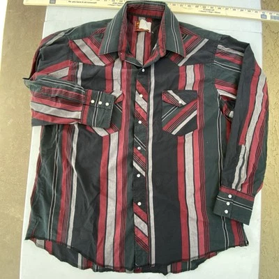 Camisa Rustler Vintage Adulto Mediana Roja Negra X Colas Largas Perla A Presión Para Hombres XL Foto 1 de 4