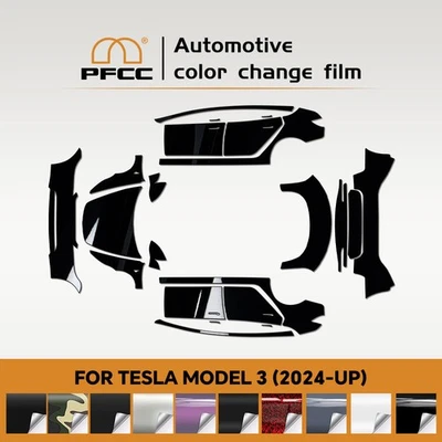 Película de protección de pintura precortada para cambio de color de coche Tesla Model 3 2024-UP HÁGALO USTED MISMO PPF Foto 1 de 4