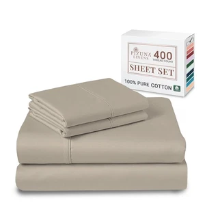 Reine 100 % Baumwolle Bettwäsche Queen Size, Luxuriös 400 Fadenzahl Langstapel Co... - Bild 1 von 7