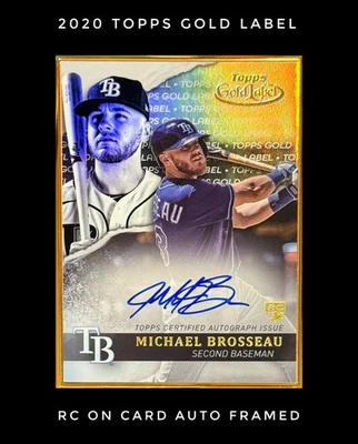 Michael Brosseau 2020 Topps Gold Label GLAMB Framed Autographs AU RC Rays - Image 1 of 4