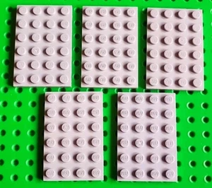 Lego hellgrau 4x6 Platten 3032 flacher Sockel x5 Stück Stck. Gebäude Boden Konvolut - Bild 1 von 4