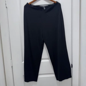 Alfani Wide Leg Pants Womens Large Short Black Stretchy Elastic Pull On Palazzo - Picture 1 of 12