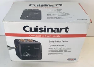Cuisinart 2 Slice Compact Toaster Black CPT-122BK New Open Box Bagel 7 Settings - Picture 1 of 6