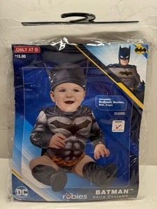 NEW Batman Halloween Costume Baby 6-12 Months DC Rubie's Bodysuit +Booties+ Cape - Picture 1 of 4