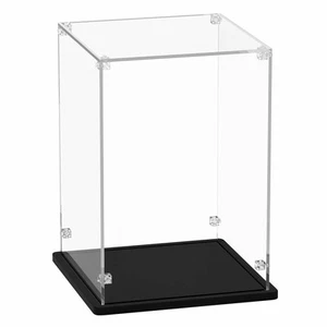 Acrylic Display Case 8x8x12 inch - 3mm Thick Acrylic Display Box with Black W... - Picture 1 of 6