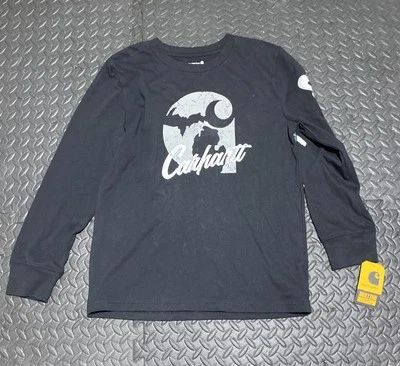 Camiseta preta pequena logotipo Michigan Carhartt Boys S 8-10 - Algodão - Nova com etiquetas - Imagem 1 de 4