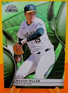 2025 Topps Chrome Black Mason Miller #18 Green Wave Refractor /99 Athletics - Picture 1 of 8