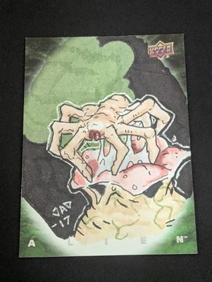 Alien RARE Face Hugger 1/1 Sketch Card With Artist Signature Andy Duggan COOL - Image 1 of 2
