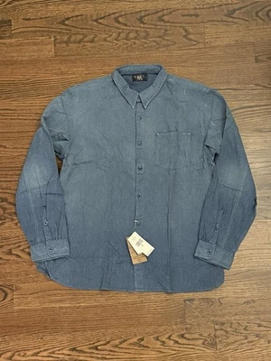 Camisa de Trabajo RRL Doble RL Ralph Lauren Índigo Algodón Jaspe Tejida XXL NUEVA CON ETIQUETAS $295 Foto 1 de 4