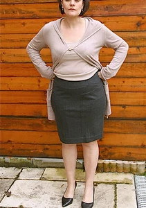 skirt jupe laine grise MARITHE FRANCOIS GIRBAUD T 42 NEUVE ÉTIQUETTE - Picture 1 of 2