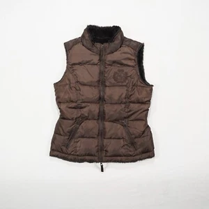 MILANO Damen Steppweste Gr. 36 braun mit Kunstfell Futter und Taschen, ärmellos - Bild 1 von 16