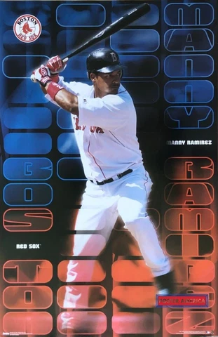 Manny Ramirez Boston Red Sox Vintage Baseball Poster 22 x 34 Cover