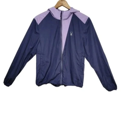 Chaqueta cortavientos Spyder azul y púrpura para dama talla pequeña defectuosa Foto 1 de 4