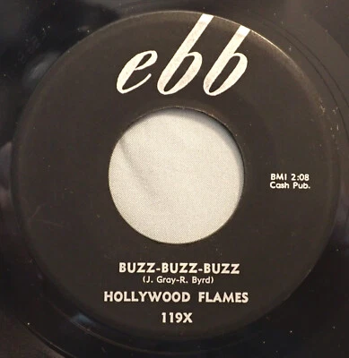 HEAR IT 50's Doo-Wop 45 rpm record The Hollywood Flames "Buzz-Buzz-Buzz" 1957 - Image 1 of 2