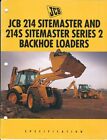 Brochure d'équipement - JCB 214 214S Sitemaster Ser 2 chargeuse-pelleteuse c1994 (E6462)