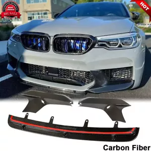 Divisores de alerón labial de parachoques delantero de carbono real para BMW Serie 5 F90 M5 2018-2020 - Imagen 1 de 13
