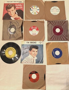 Lot 10 Rare Vintage 1950s Record 45's Singles Rock Roll Pop Berry Lewis Darin - Bild 1 von 24