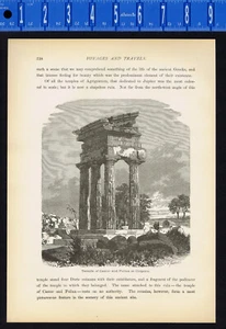 Temple of Castor and Pollux at Girgenti, Italy  - Historical Print 1887 - Picture 1 of 1