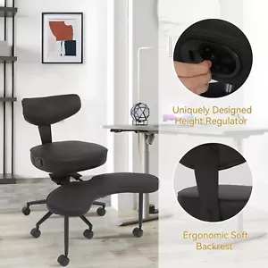 ELECWISH Criss Legged Stuhl Schreibtisch mit Rückenstütze Meditation Yoga Stuhl - Bild 1 von 9