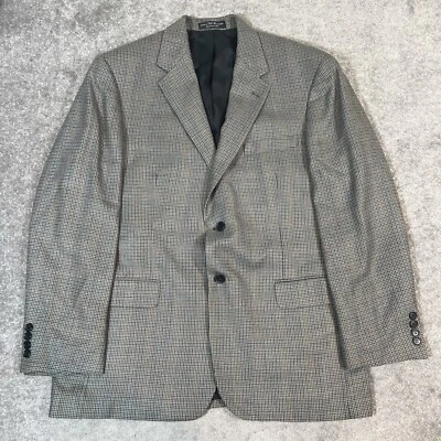 Abrigo Deportivo Gianfranco Ruffini Blazer Chaqueta Seda Lana Pata de Gallo Talla 44 R Foto 1 de 4