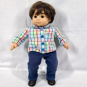 American Girl Doll Bitty Baby Boy Twin Brown Eyes Brown Hair with Clothes Shoes - Picture 1 of 8