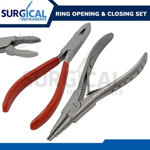 2 Pcs Ring Opening & Closing Pliers - Body Piercing Tools Stainless German Grade - Picture 1 of 13