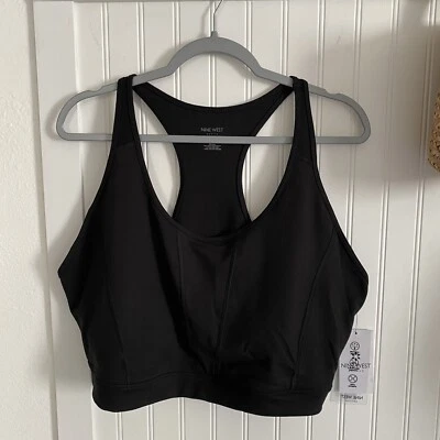 Sujetador deportivo negro Nine West Active para mujer 3X transpirable cómodo elástico en 4 vías Foto 1 de 4