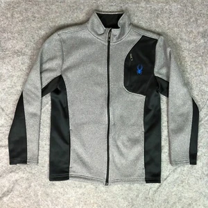 Spyder Boys Jacket Extra Large Gray Black Windbreaker Knit Casual Outdoors Kids - Picture 1 of 11