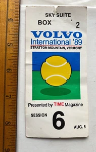 1989 Volvo International Tennis Ticket Stub. Stratton Mountain, Vermont - Picture 1 of 1