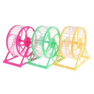 Silent Running Wheel with Stand for Hamster Exercise Safe Plastic Disc 4.9in Dia - Picture 1 of 8