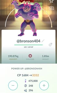 Level 50 Dynamax Machamp 3 Skills - Pokemon Trade Go - Picture 1 of 1