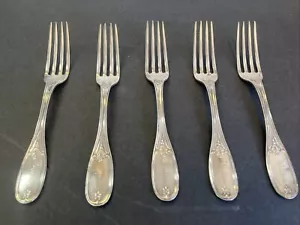 5 cornelious A Burr American Coin Silver Olive Pattern Variant Dinner Forks - Picture 1 of 12