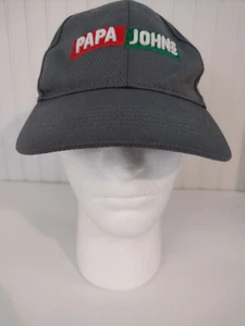 Papa Johns Pizza Baseball Cap Gray Hat One Size  Adjustable Back Strap - Picture 1 of 8