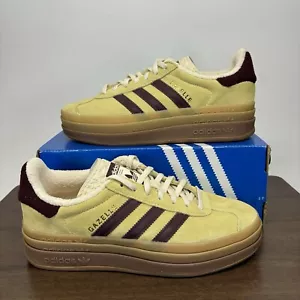 Adidas Gazelle Bold Sneakers 'Almost Yellow Maroon' IF5937 Women's Size 7 - Picture 1 of 9