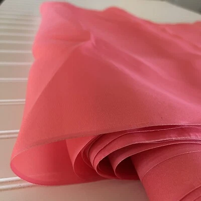 SILK, SALMON FABRIC 5 Yards x 22 Inches Wide or 180 Inches x 22 Wide - Image 1 of 4