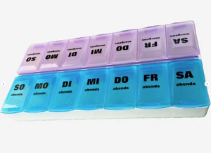 MASSIVE Medikamentenbox große Fächer 14 Fächer 7 Tage Pillendose Pillenbox - Bild 1 von 8