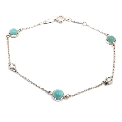 Brazalete Tenis Tiffany Peretti Color Por Yarda Turquesa Diamante Esterlina Foto 1 de 4